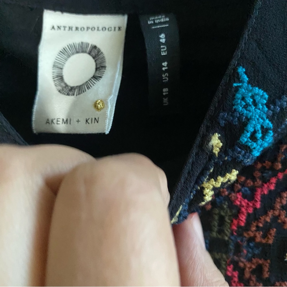Bohemian Embroidered Mini Dress - Black Multi - Picture 10 of 11
